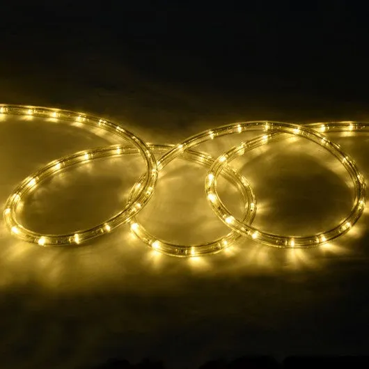 100' 2 Wires LED Christmas Decorative Rope Light-Warm White