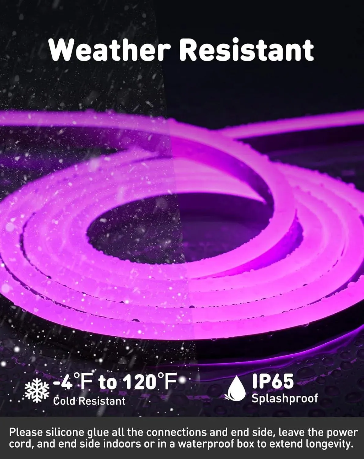 110V Eco LED Neon Rope Light Purple Medium-Priced Energy Efficient 189Lumens/M