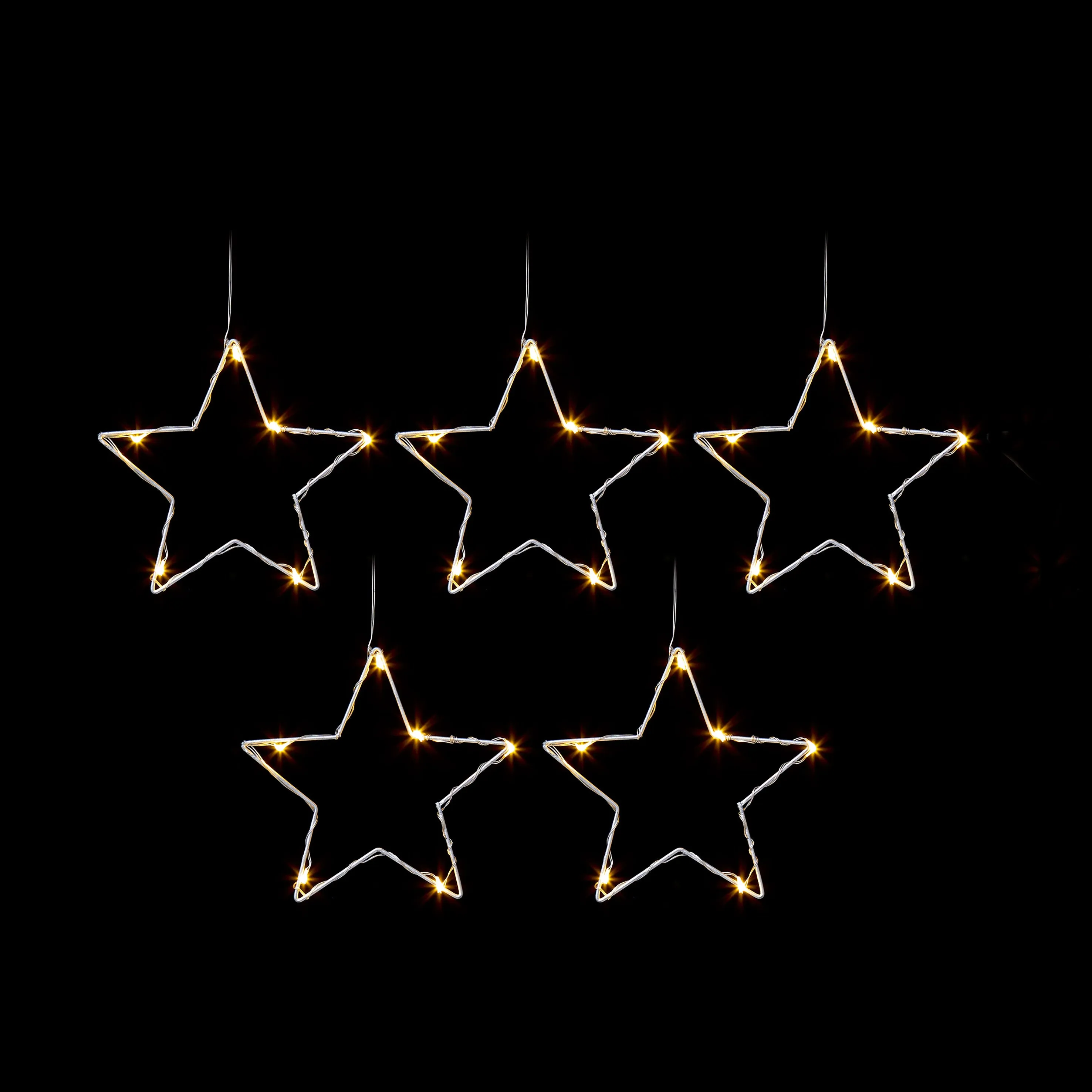 12cm Star String Light with 30 LEDs Set of 5- Warm White