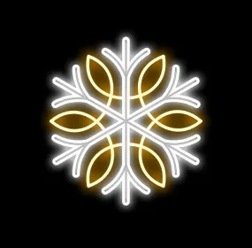 2' Pure White and Warm White LED Snowflake