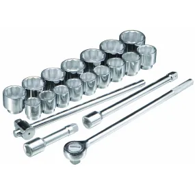 21 Piece 1" Drive SAE Socket Set