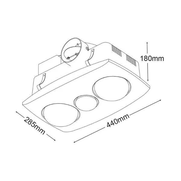 240m³/hr Contour 2 Exhaust Fan 3-in-1 in Silver or White MBHC2LW, MBHC2LS