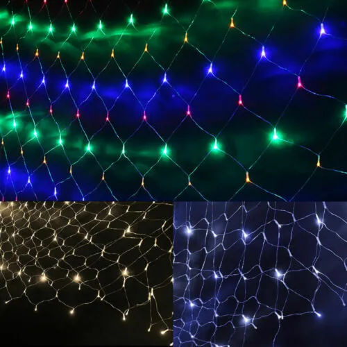 320LED Fairy Lights Net Mesh Curtain Wedding Party XMAS Tree Decor Warm White