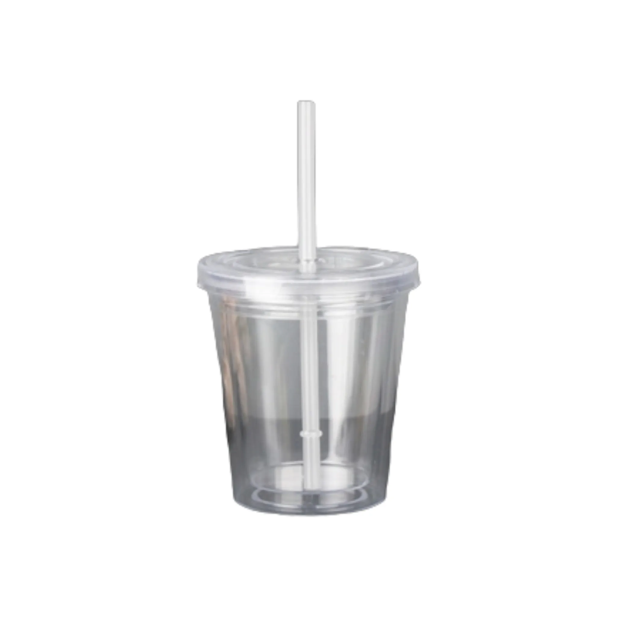 350ml Acrylic Tumbler Double Wall Insulated Cup with Straw