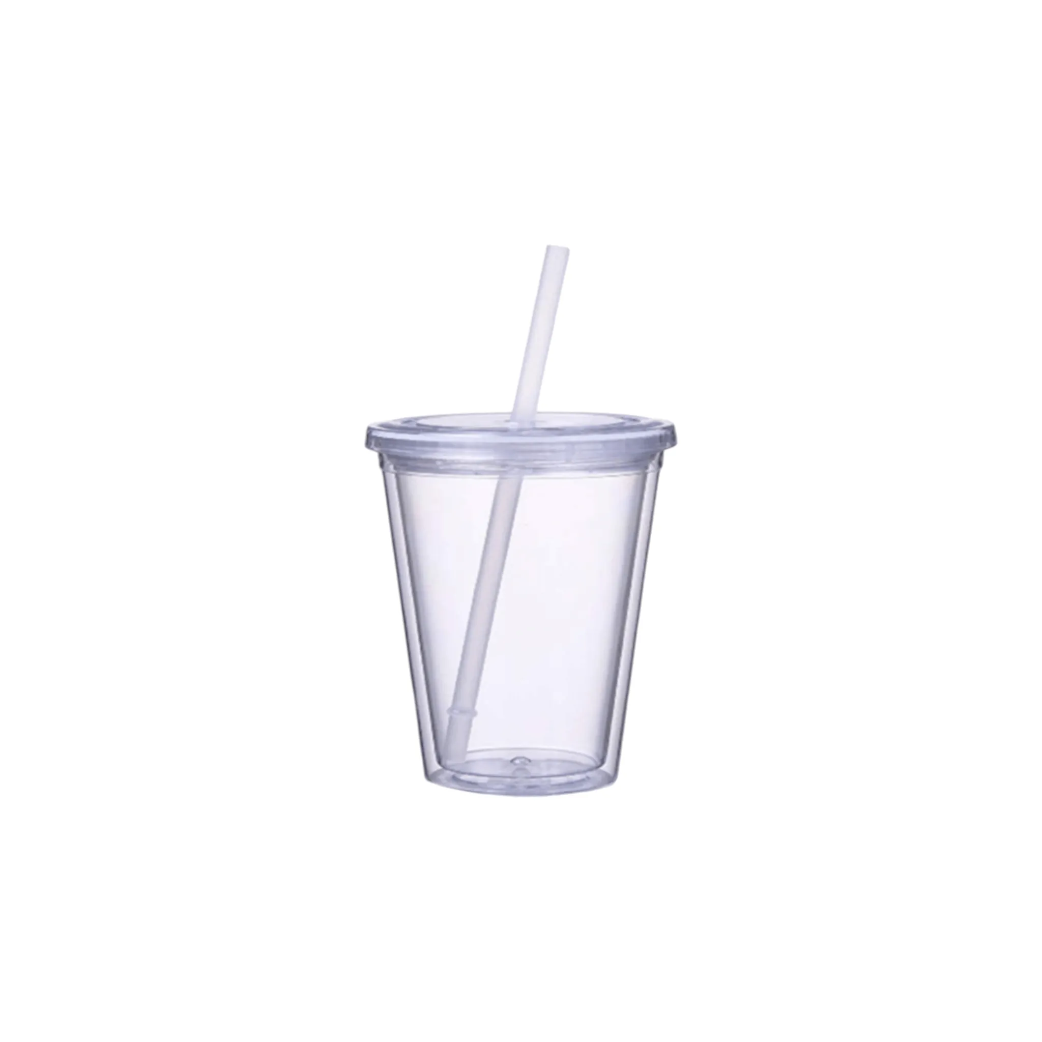 350ml Acrylic Tumbler Double Wall Insulated Cup with Straw