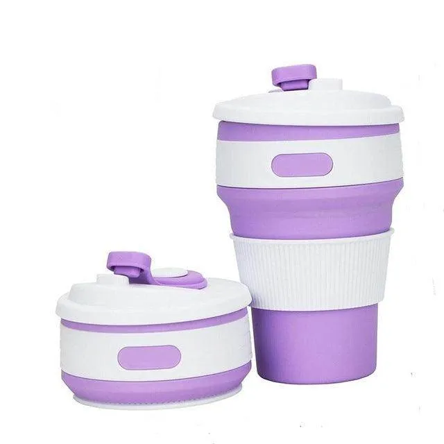 350ML Collapsible Travel Silicone Coffee Cup - Portable Multi-Function Drinkware