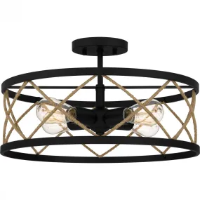 4 Light Quoizel Semi Flush Mount Model: QSF5632MBK