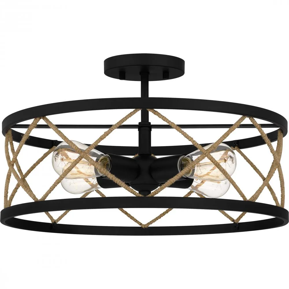 4 Light Quoizel Semi Flush Mount Model: QSF5632MBK