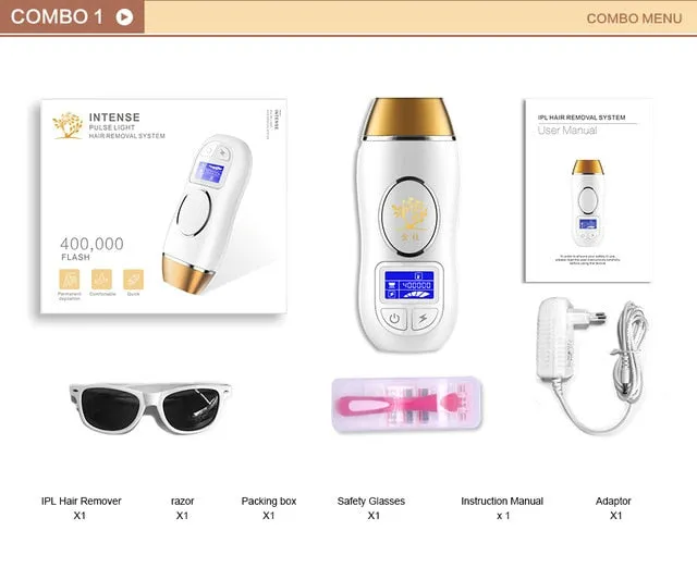 400K Outbreaks IPL Epilator Permanent Hair Removal Touch LCD Display