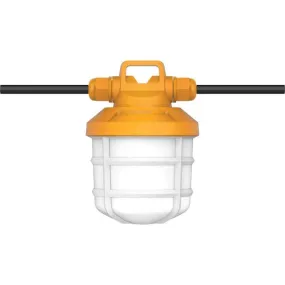 50ft LED Construction String Light, 50 Watts, 6000 Lumens, 5 Lights per String, 120V