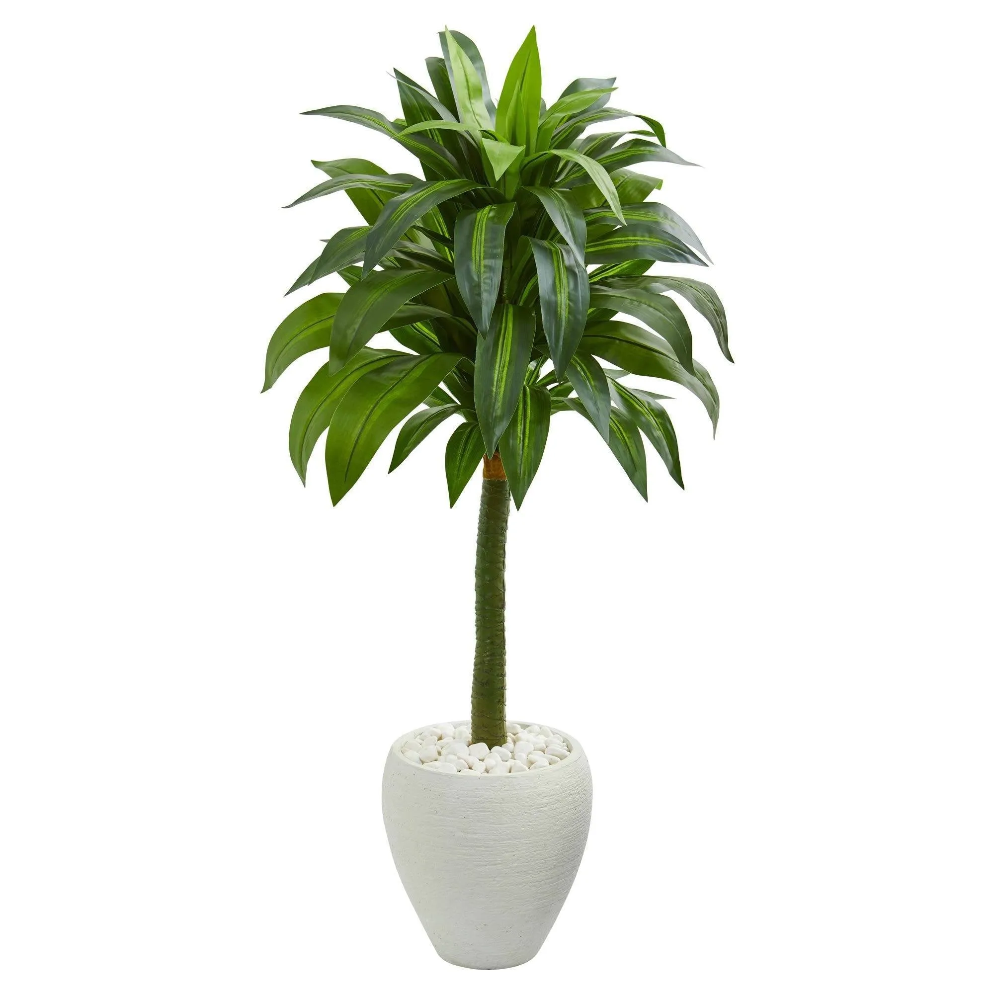 52” Dracaena Artificial Plant in White Planter