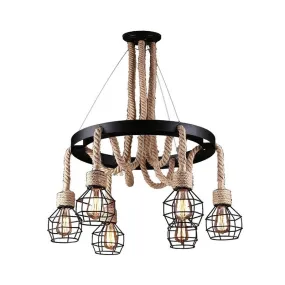 6 Vintage Ceiling Rope Hanging Pendant Light Without Bulb Fs Cd33