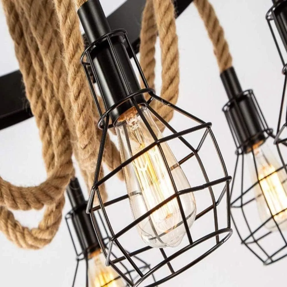 6 Vintage Ceiling Rope Hanging Pendant Light Without Bulb Fs Cd33