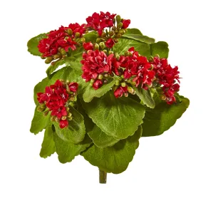 8" Artificial Kalanchoe Bush Flower (Set of 6) - Low Maintenance, Life-Like & Vibrant Silk Flowers For Busy People.