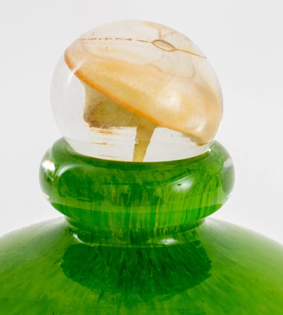 American Studio Hand Blown Glass Bottle & Stopper