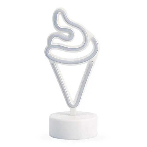 Amped & Co Ice Cream Desk Light, Mini LED Neon Collection, Night Lite Novelty Room Decor