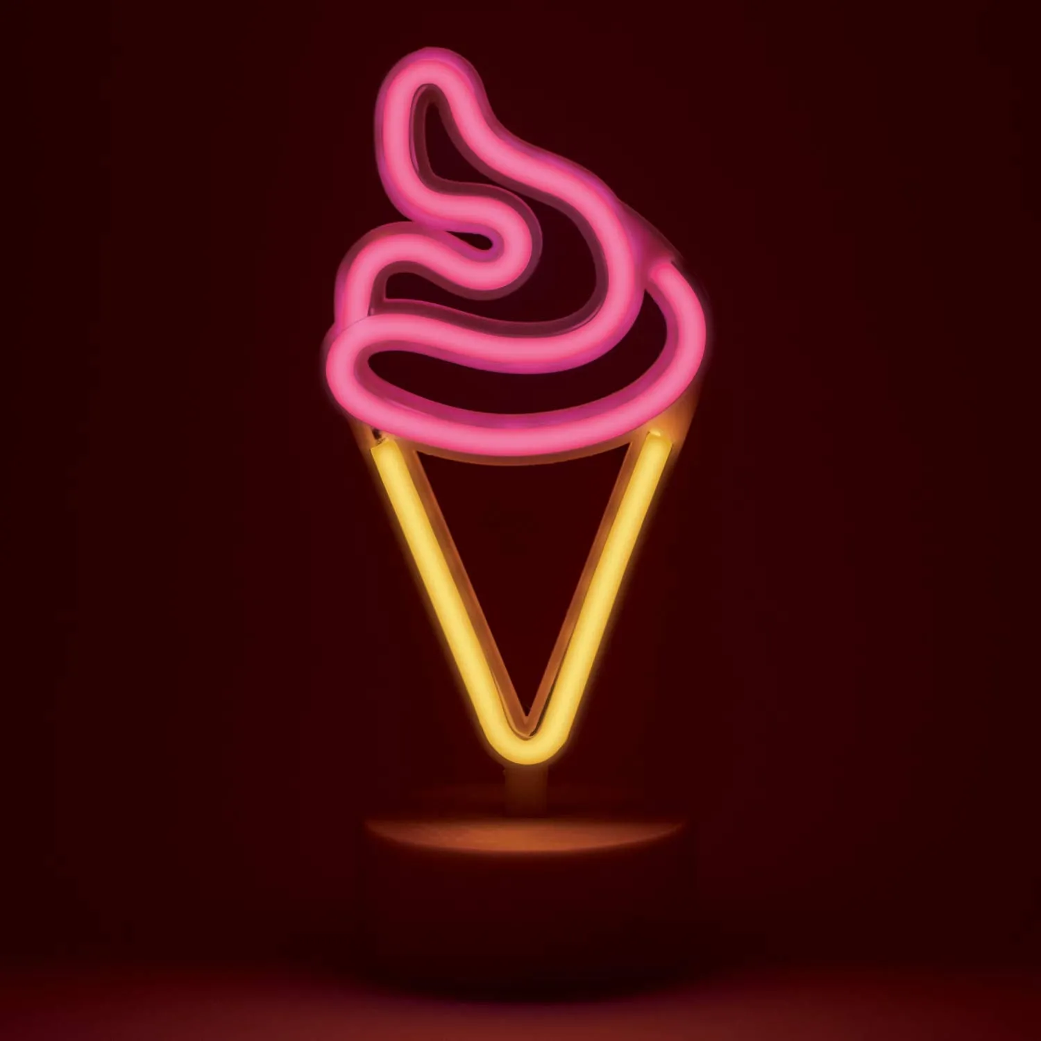 Amped & Co Ice Cream Desk Light, Mini LED Neon Collection, Night Lite Novelty Room Decor