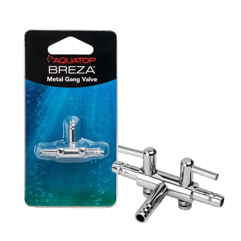 Aquatop BREZA Metal Gang Valve 2Way; Silver; 1ea