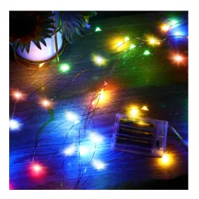 Ariceleo Led Fairy Lights Battery Operated, 4 Packs Mini Battery Powered Copper Wire Starry Fairy Lights for Bedroom, Christmas, Parties, Wedding, Centerpiece, Decoration (5m/16ft Multi-Colored)