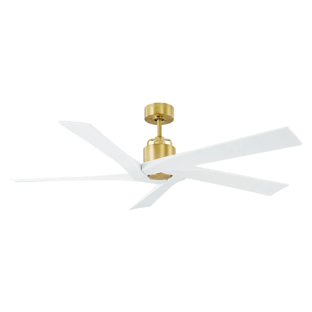 Aspen 56 Inch Burnished Brass Outdoor Ceiling Fan with Remote