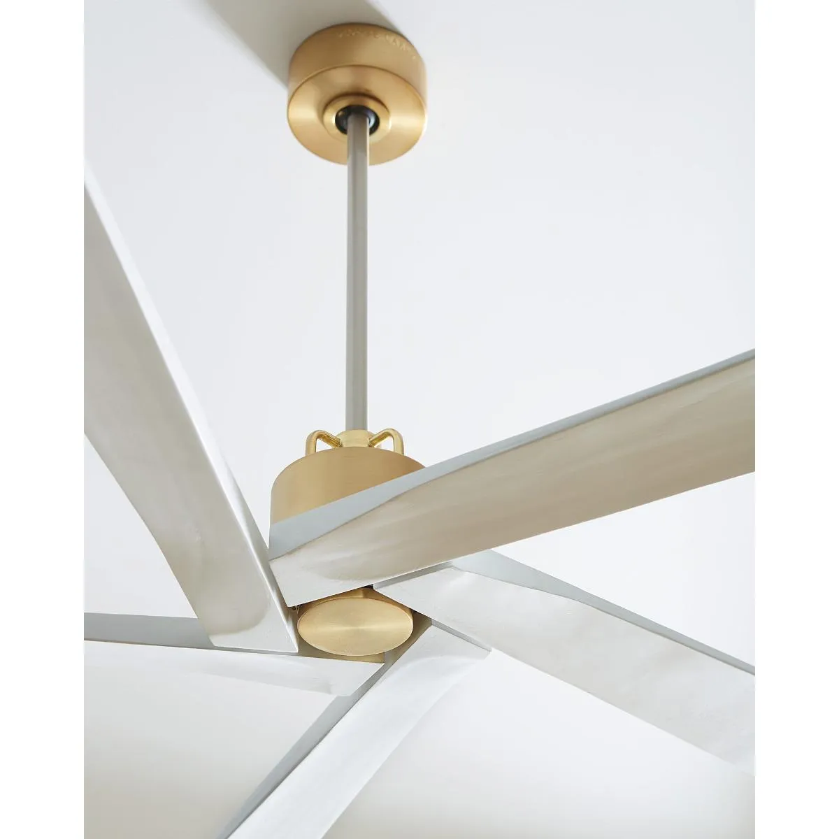 Aspen 56 Inch Burnished Brass Outdoor Ceiling Fan with Remote