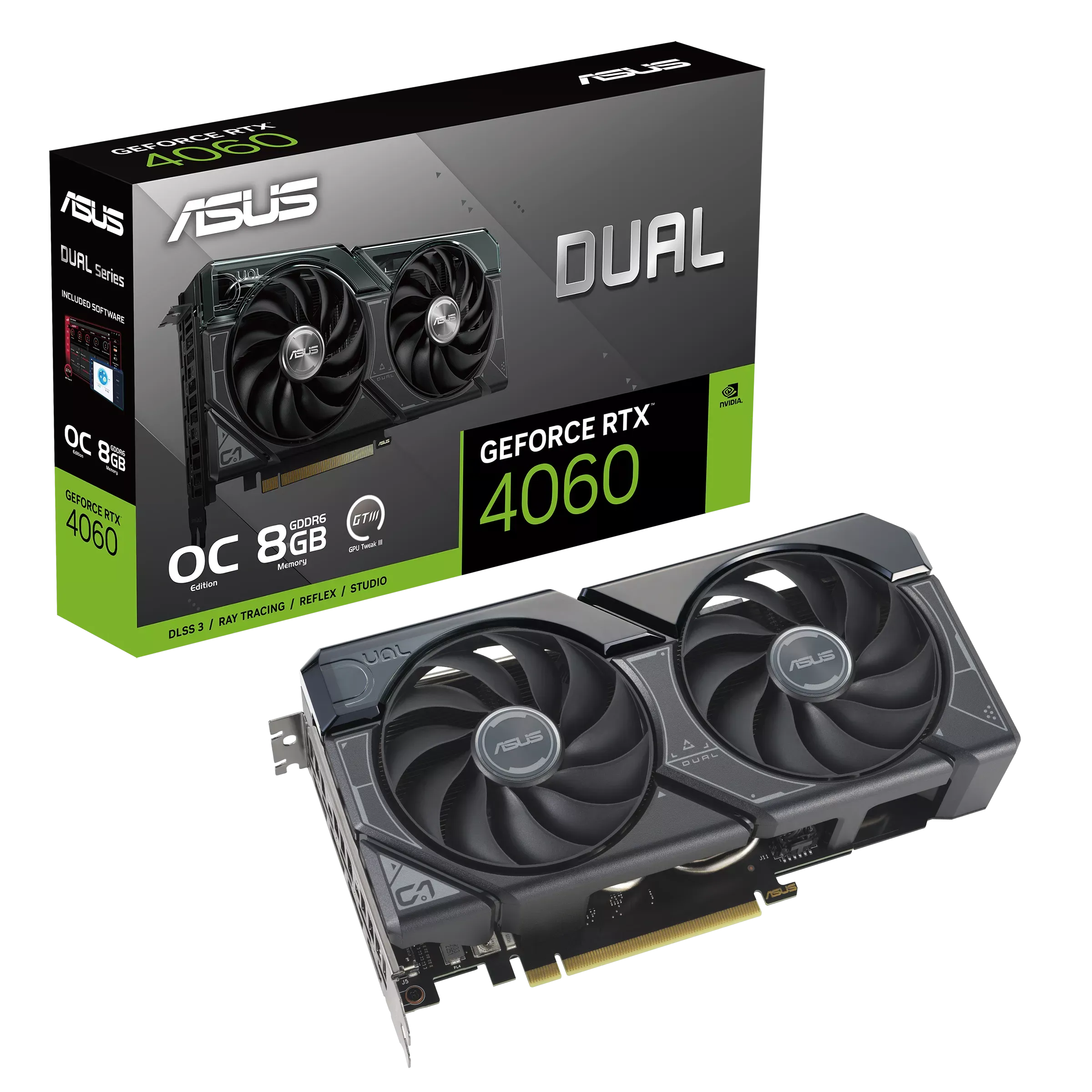 ASUS DUAL GeForce RTX™ 4060 OC 8GB GDDR6 DUAL-RTX4060-O8G-V2 (DI-E4060F8)