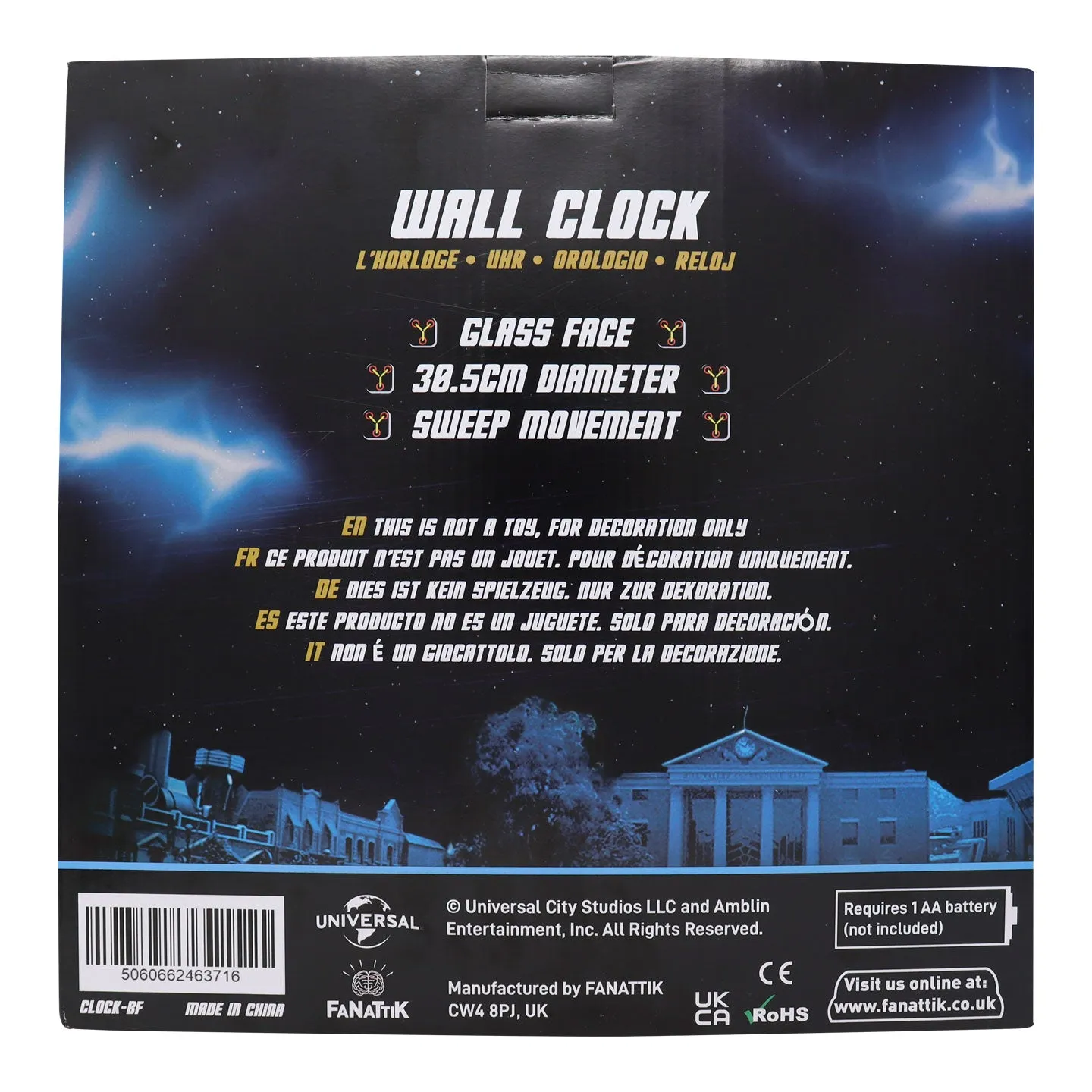 Back To The Future Hill Valley Clock Tower Wall Clock