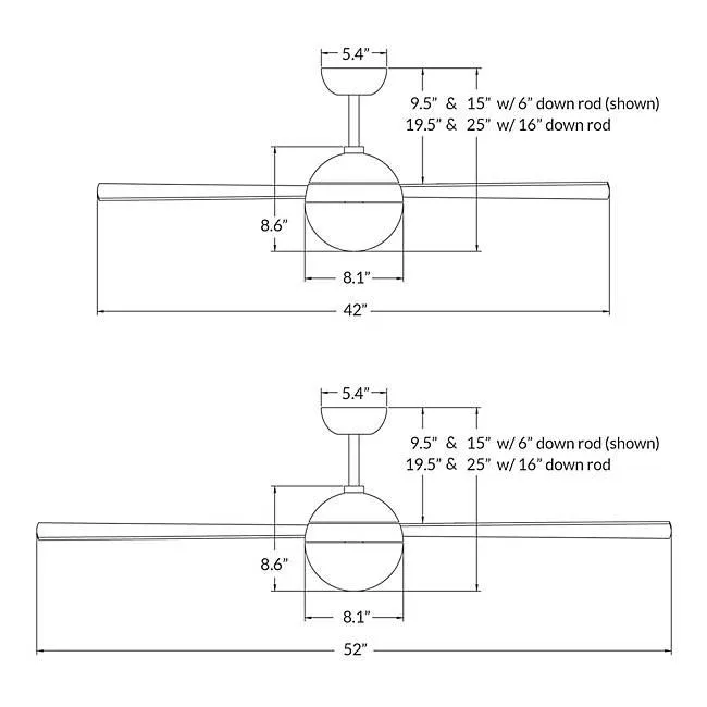 Ball 42" Ceiling Fan