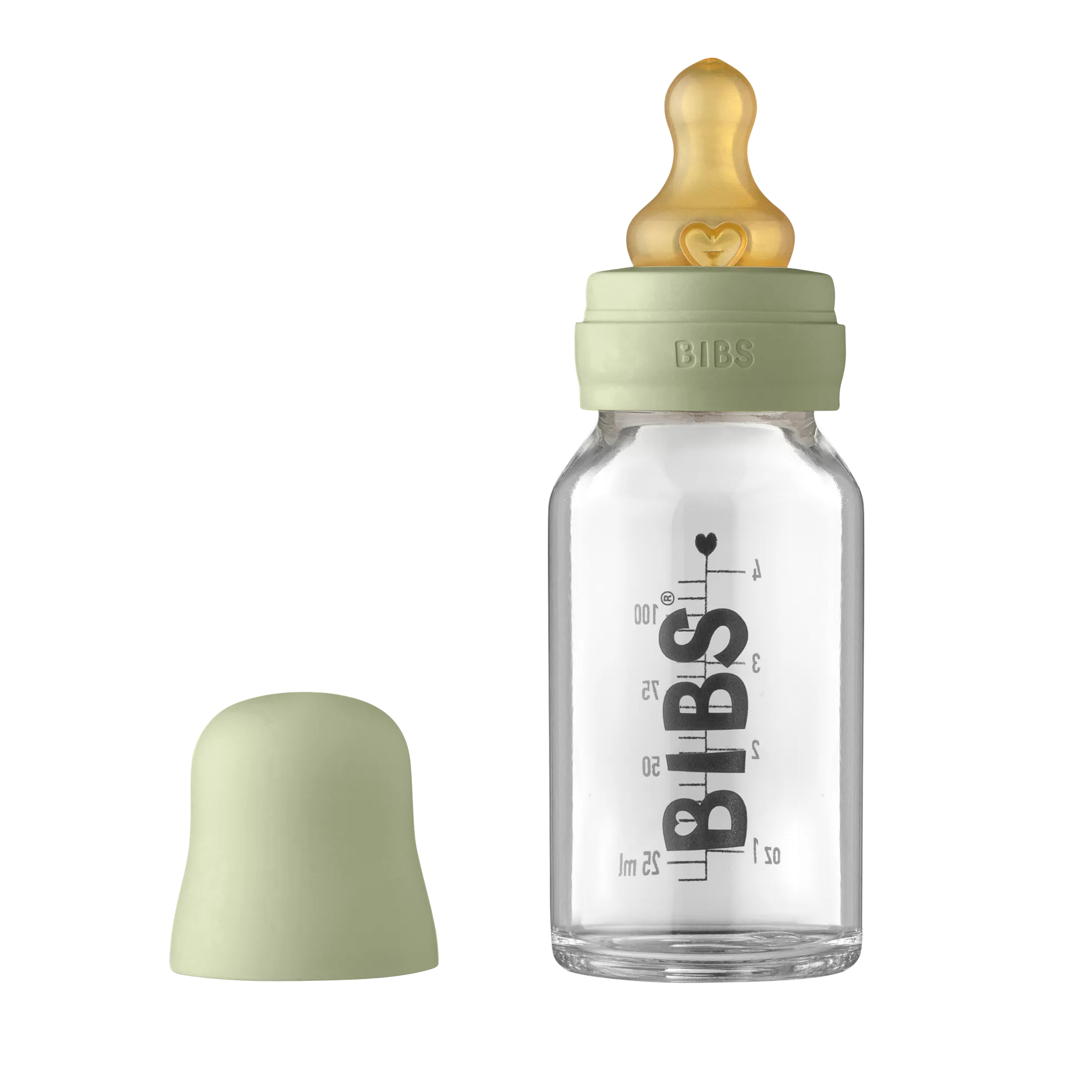 Bibs Glass Bottle Set 110ml - Sage