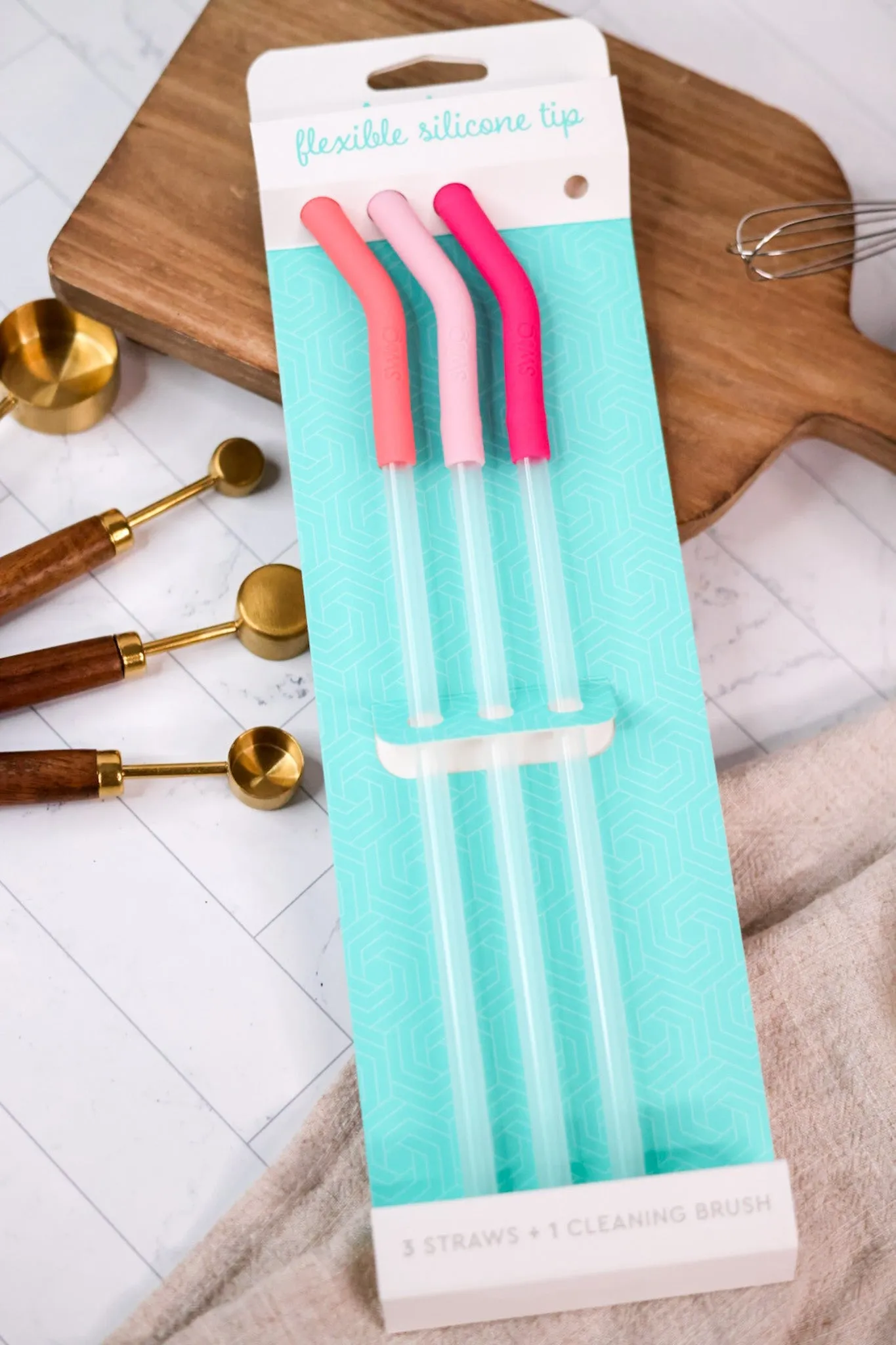 Blush/Coral/Hot Pink Reusable Straw Set