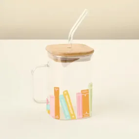 Book Stack Square Glass Cup