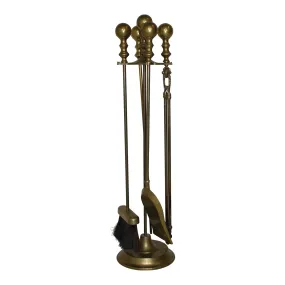 Brass Fireplace Tool Set and Stand