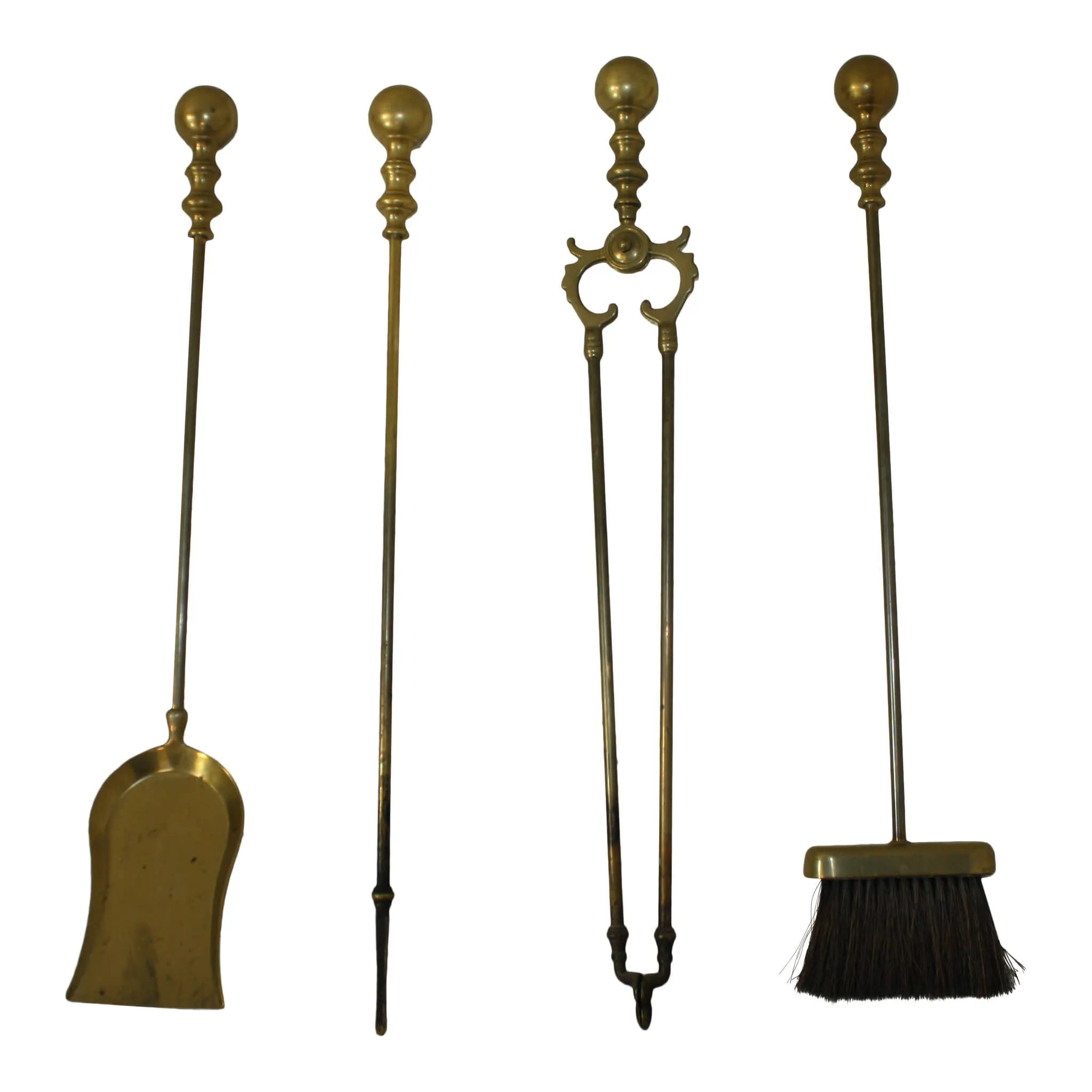 Brass Fireplace Tool Set and Stand