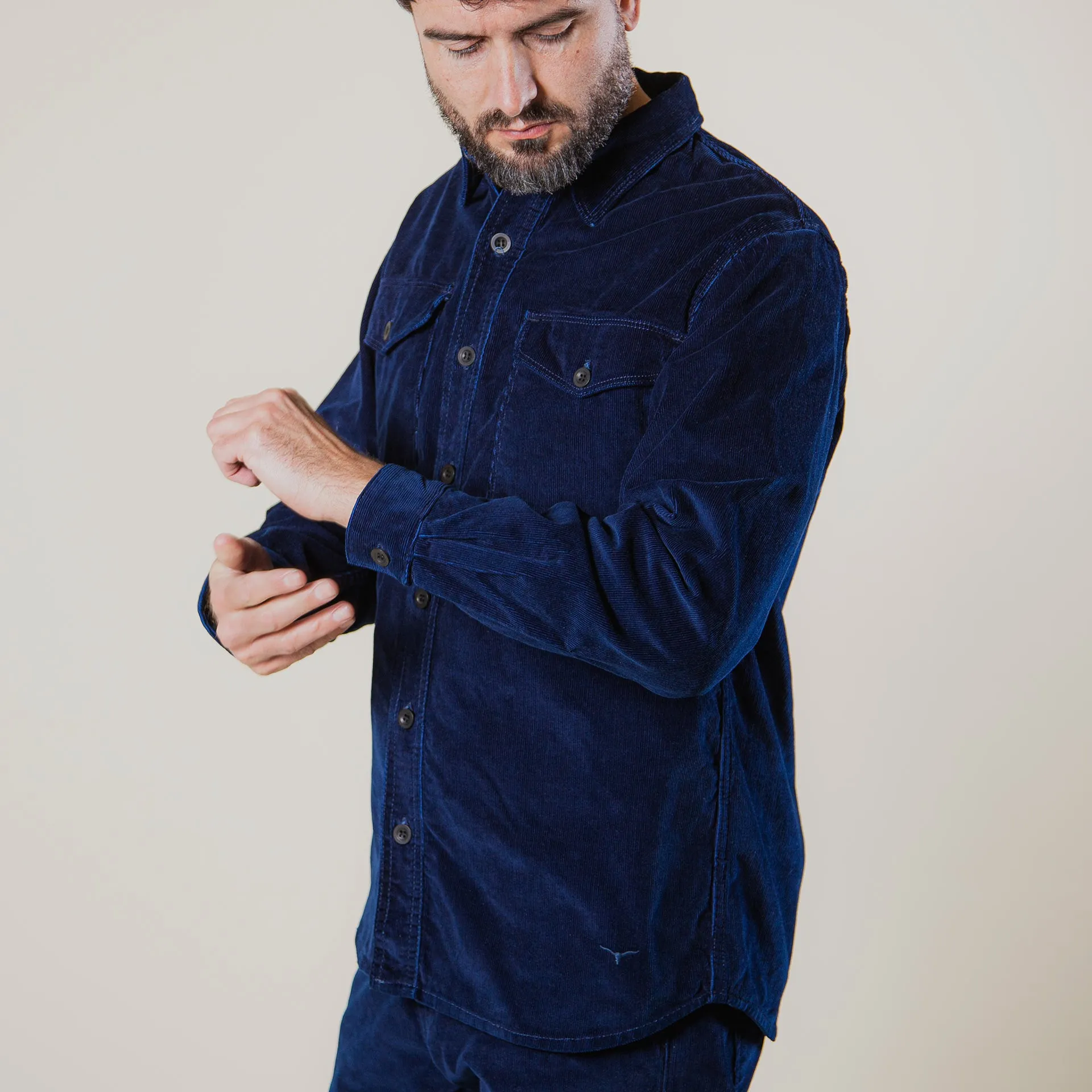 BWS-04 SCOUT OVERSHIRT 10 oz. indigo corduroy