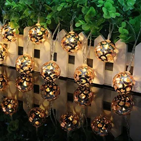 Citra Metal Ball Morrocan Orb White Wire String Light Fairy Lights for Diwali and Festival Decorations - Warm White