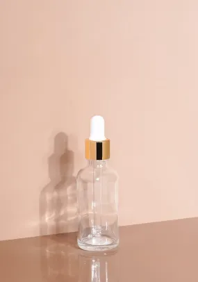 Cole Glass Bottle | Clear | White Rubber Dropper