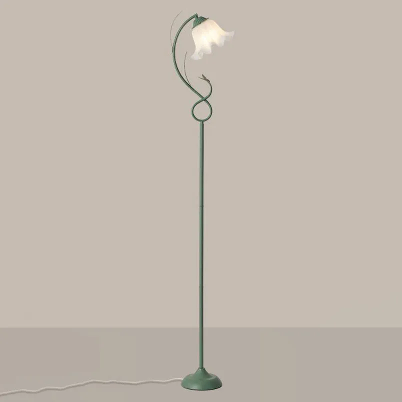 Contemporary Creative Wrought Iron Acrylic Flower 1-Light Standing Floor Lamp For Bedroom