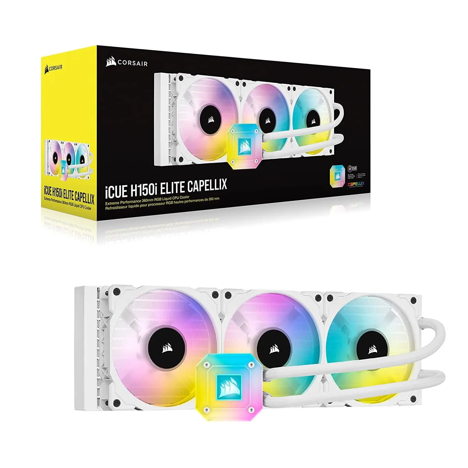 CORSAIR ICUE H150I 360MM ELITE CAPELLIX XT AIO LIQUID COOLER WHITE