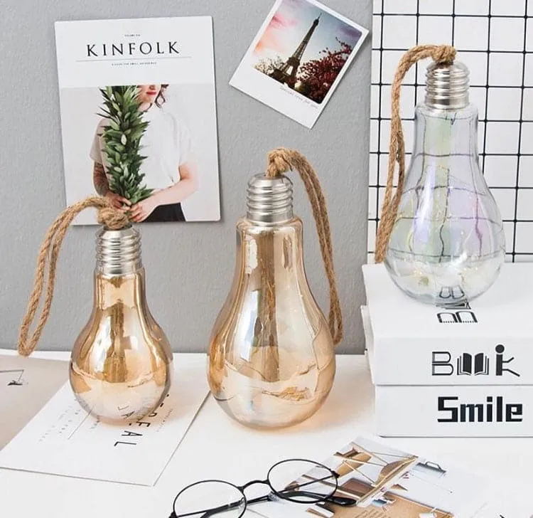 Creative Hemp Rope Led Bulb, Wall Hanging Led Glass Bulb, Craft Style Bulb For Decoration