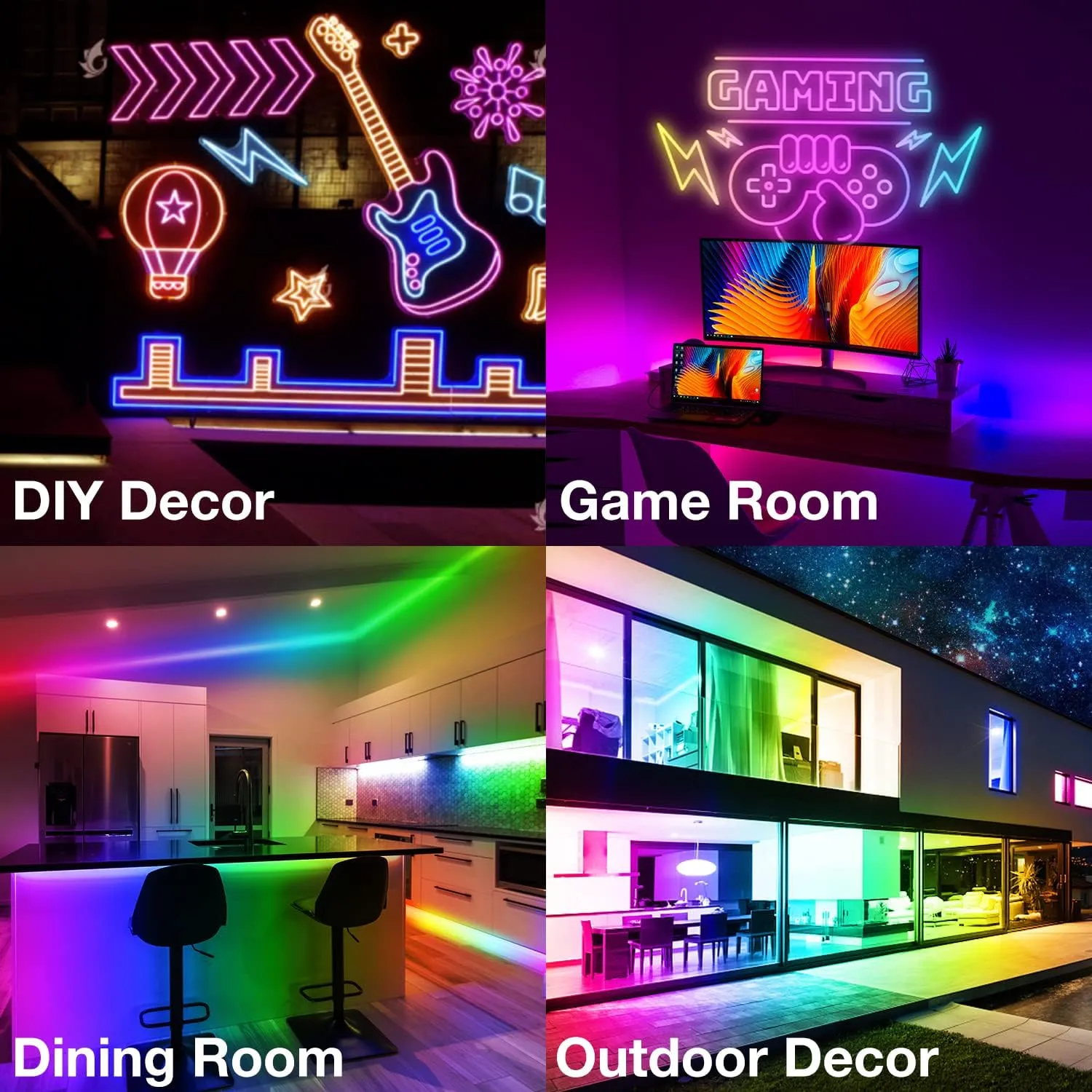 DAYBETTER LED Neon Rope Lights,16.4FT Neon Strip Lights with Bluetooth App Remote Control,IP67 Waterproof Flexible DIY Design, Music Sync, Cuttable Rope Lights for Bedroom Gaming Indoor Outdoor Decor