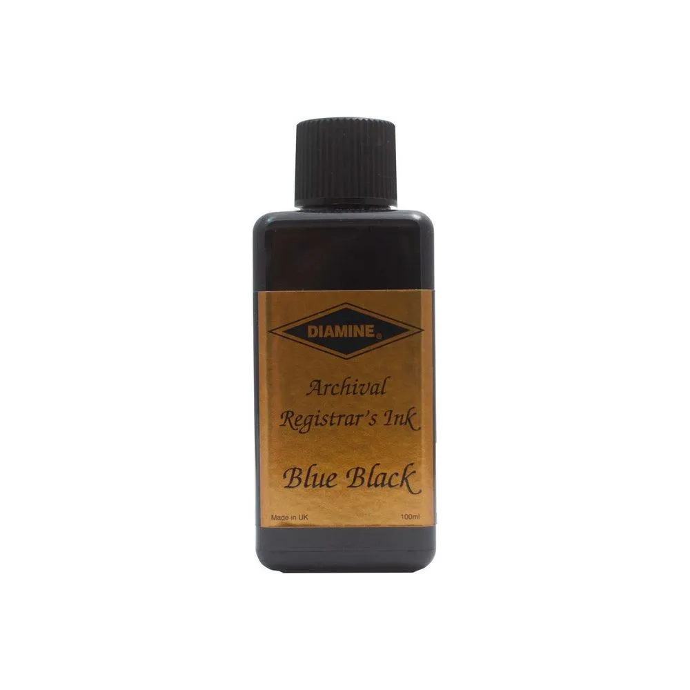 Diamine Registrars Ink Bottle (30ml / 100ml) - Blue Black