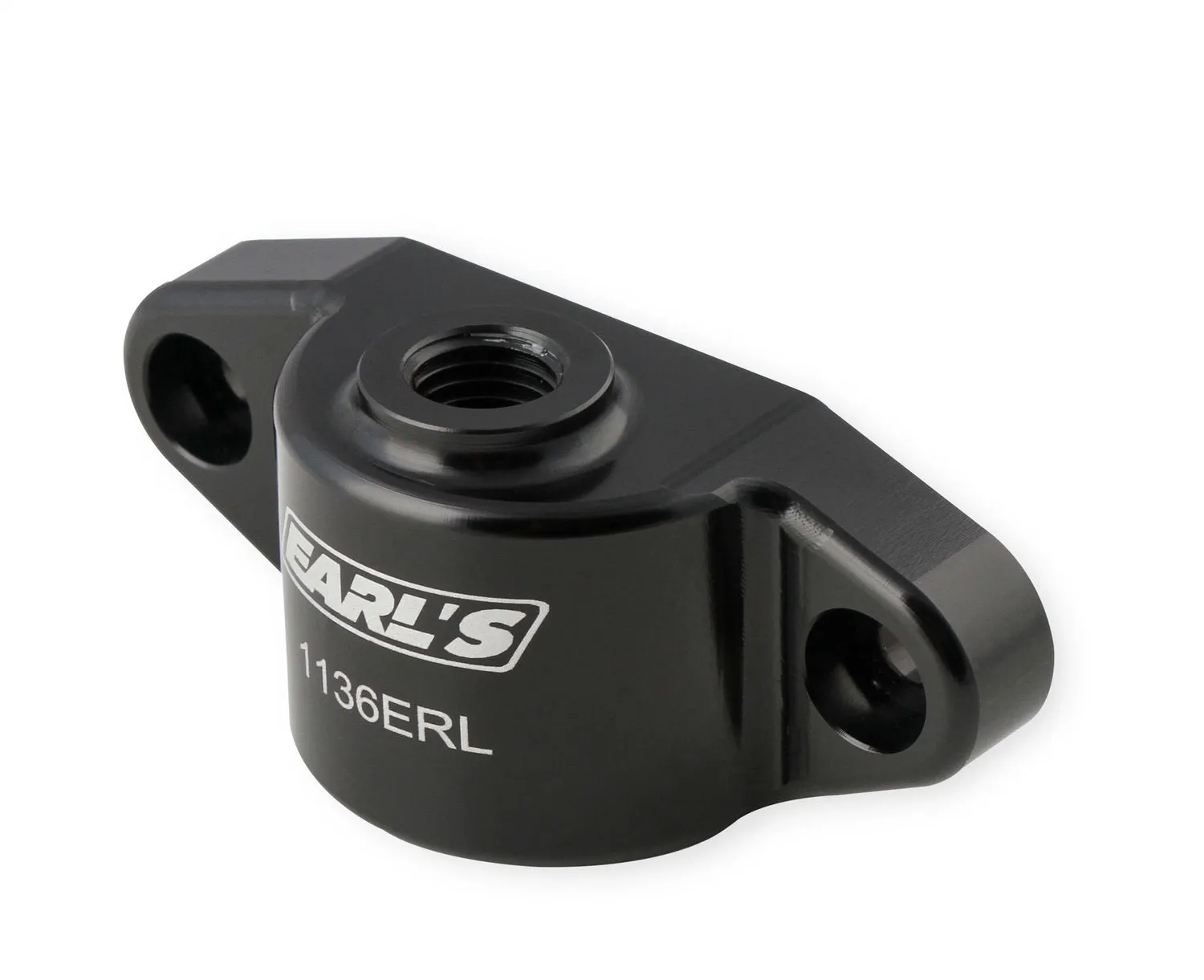 Earl's Performance 1136ERL Oil Cooler Block Off Plate; w/12mm x 1.5 Port; Fits OEM Sensor;