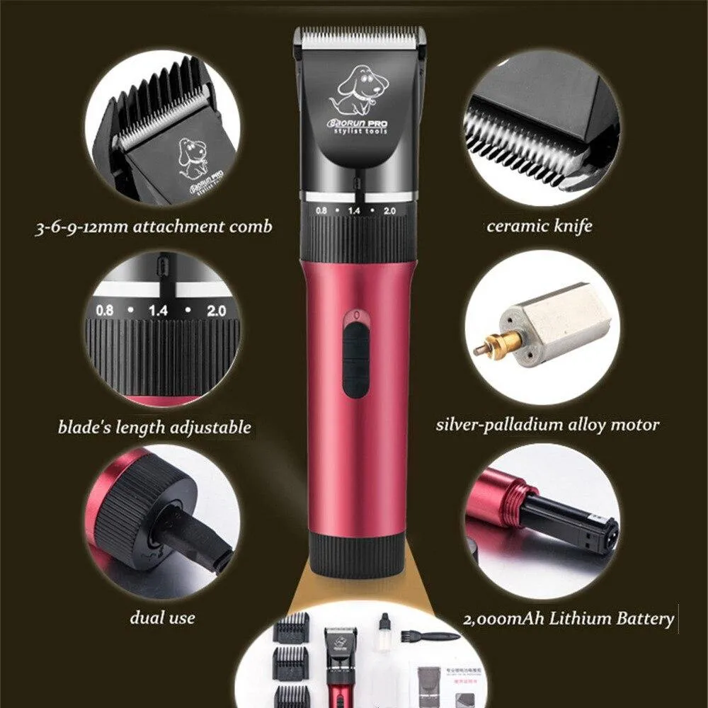 Electric Pet Dog Hair Trimmer  Grooming Clipper 110-240V