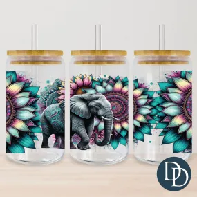 Elephant Mandala UV DTF Cup Wrap