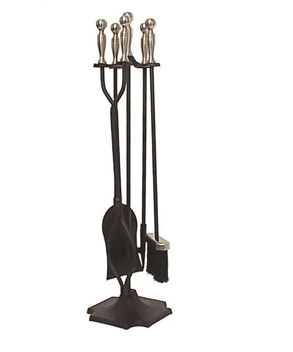 FireUp Fire Tools - Mid Range Black and Pewter 4 Piece Set