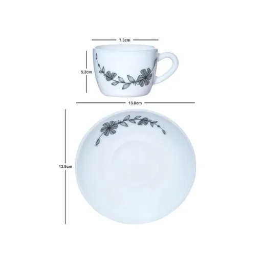 Florid Vine Cup & Saucer Set, 6 Pcs