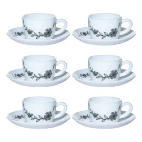 Florid Vine Cup & Saucer Set, 6 Pcs