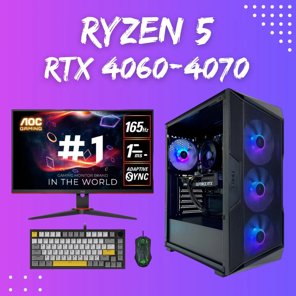 Gaming PC Bundle | Ryzen 5 5500/5600 | RTX 4060/4060 Ti | Samurai SC