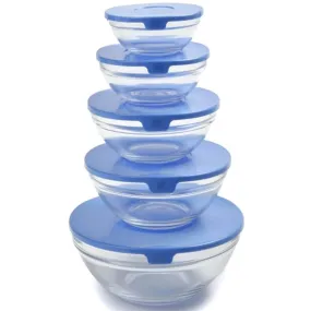 Glass Bowl Set with Lids 10 Piece