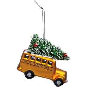 Glass School Bus Ornament